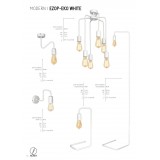ALDEX 860B | EkoA Aldex stolna svjetiljka 43cm sa prekidačem na kablu 1x E27 bijelo