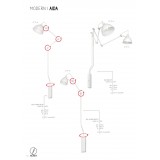 ALDEX 814D | Aida-Bibi Aldex zidna svjetiljka elementi koji se mogu okretati 2x E27 bijelo