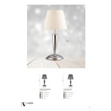 AMPLEX 8694 | Lilosa Amplex stolna svjetiljka 179cm sa prekidačem na kablu 1x E27 mat patinastosto, bijelo, prozirno