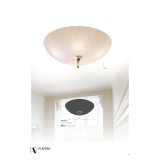 AMPLEX 8815 | Plafony Amplex stropne svjetiljke svjetiljka okrugli 3x E27 sjajni zlatni bakar, opal