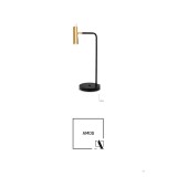 AMPLEX 8909 | Amos-AM Amplex stolna svjetiljka 60cm s prekidačem elementi koji se mogu okretati 1x GU10 / MR11 crno, sjajni zlatni bakar