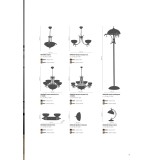 AMPLEX 8331 | Granada-A Amplex stropne svjetiljke svjetiljka 3x E27 bronca