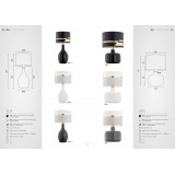 ARGON 4235 | Beja-AR Argon stolna svjetiljka 56cm sa prekidačem na kablu 1x E27 crno, zlatno