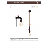 BRILLIANT 96846/06 | Torchlamp Brilliant zidna svjetiljka s prekidačem 1x E27 crno, crveno