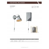 BRILLIANT 90230/70 | Katie Brilliant zidna svjetiljka sa prekidačem na kablu elementi koji se mogu okretati 1x GU10 beton