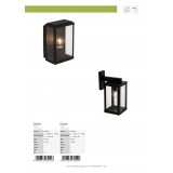 BRILLIANT 44482/06 | GaiaB Brilliant zidna svjetiljka 1x E27 IP44 crno