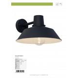 BRILLIANT 96290/63 | Humphrey Brilliant zidna svjetiljka 1x E27 IP44 crno, bijelo