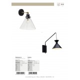 BRILLIANT 94272/06 | MikaB Brilliant zidna svjetiljka s prekidačem elementi koji se mogu okretati 1x E14 crno