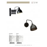BRILLIANT 94385/76 | Skirt Brilliant zidna svjetiljka s prekidačem elementi koji se mogu okretati 1x G9 crno