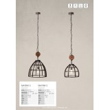 BRILLIANT HK17186S76 | Matrix-2 Brilliant visilice svjetiljka 1x E27 galvanizirana metalna površina, drvo