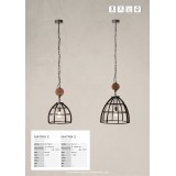 BRILLIANT HK17186S76 | Matrix-2 Brilliant visilice svjetiljka 1x E27 galvanizirana metalna površina, drvo