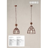 BRILLIANT HK17205S55 | Matrix-2 Brilliant visilice svjetiljka 1x E27 rdža smeđe, drvo