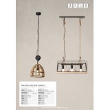 BRILLIANT 93587/71 | Narcy-BRI Brilliant visilice svjetiljka 3x E27 galvanizirana metalna površina, drvo