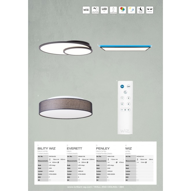 BRILLIANT WZ0022181 | Brilliant daljinski upravljač svjetiljka bijelo