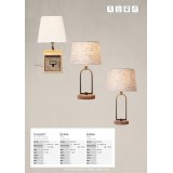 BRILLIANT 99020/09 | Sora Brilliant stolna svjetiljka 50cm sa prekidačem na kablu 1x E27 bež, drvo