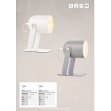 BRILLIANT 98960/05 | Yan Brilliant stolna svjetiljka 29cm sa prekidačem na kablu elementi koji se mogu okretati 1x E27 bijelo