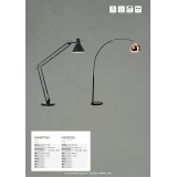 BRILLIANT 92645/29 | Nereide Brilliant podna svjetiljka 180cm sa nožnim prekidačem 1x E27 crno, crveni bakar