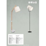 BRILLIANT 09958A75 | Carlyn Brilliant podna svjetiljka 145cm sa nožnim prekidačem elementi koji se mogu okretati 1x E27 bijelo, drvo