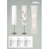 BRILLIANT 92603/75 | Nerva Brilliant podna svjetiljka 145cm sa nožnim prekidačem 2x E14 satenski nikal, bijelo