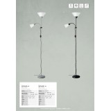 BRILLIANT 93008/05 | Spari4 Brilliant podna svjetiljka 180cm sa prekidačem na kablu elementi koji se mogu okretati 1x E27 + 1x E14 srebrno, bijelo