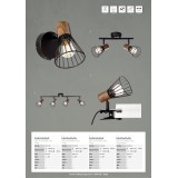 BRILLIANT 78132/76 | Noya Brilliant stropne svjetiljke svjetiljka elementi koji se mogu okretati 4x E14 crno, tamno drvo