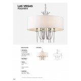 COSMOLIGHT P06698NI-WH | Las-Vegas Cosmolight luster svjetiljka 6x E14 nikel, bijelo
