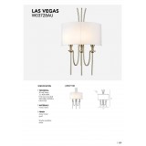 COSMOLIGHT W03728AU-WH | Las-Vegas Cosmolight zidna svjetiljka 3x E14 zlatno, bijelo