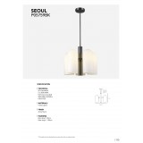 COSMOLIGHT P05759BK | Seoul-COS Cosmolight luster svjetiljka s podešavanjem visine 5x E27 crno, acidni