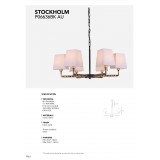 COSMOLIGHT P06636BK AU | Stockholm-COS Cosmolight luster svjetiljka 6x E14 antik zlato, crno, bijelo