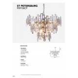 COSMOLIGHT P09158CP | St-Petersburg Cosmolight luster svjetiljka 9x E14 šampanjac žuto, kristal