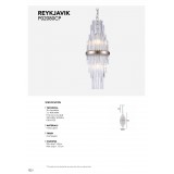 COSMOLIGHT P02080CP | Reykjavik Cosmolight visilice svjetiljka 2x E14 šampanjac žuto, prozirno