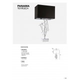 COSMOLIGHT T01953CH | Panama-COS Cosmolight stolna svjetiljka 75cm s prekidačem 1x E27 krom, crno, srebrno