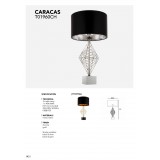 COSMOLIGHT T01977AU | Caracas Cosmolight stolna svjetiljka 70cm s prekidačem 1x E27 zlatno, crno