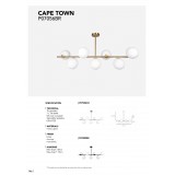 COSMOLIGHT P07056BR | Cape-Town Cosmolight visilice svjetiljka 7x G9 mesing, opal