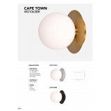 COSMOLIGHT W01834BK | Cape-Town Cosmolight zidna, stropne svjetiljke svjetiljka kuglasta 1x G9 crno, opal