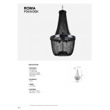 COSMOLIGHT P04543BK | Roma-COS Cosmolight luster svjetiljka 4x E14 crno