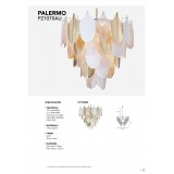 COSMOLIGHT P21070AU | Palermo-COS Cosmolight luster svjetiljka 21x E14 zlatno, bijelo mat, prozirna