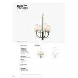 COSMOLIGHT P04183BK | Bow-COS Cosmolight luster svjetiljka 4x E14 crno, mesing, bijelo