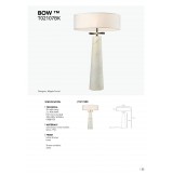 COSMOLIGHT T02114BR | Bow-COS Cosmolight stolna svjetiljka 63,5cm sa prekidačem na kablu 2x E27 bijeli mramor, mesing, bijelo
