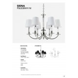 COSMOLIGHT P06308NI-BK | Siena-COS Cosmolight luster svjetiljka 6x E14 nikel, prozirno, crno