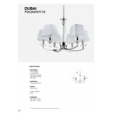 COSMOLIGHT P06346NI-WH | Dubai-COS Cosmolight luster svjetiljka 6x E14 nikel, prozirno, bijelo