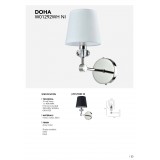 COSMOLIGHT W01292NI-WH | Doha Cosmolight zidna svjetiljka 1x E14 nikel, kristal, bijelo