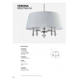 COSMOLIGHT P05377NI-WH | Verona-COS Cosmolight luster svjetiljka 5x E14 nikel, kristal, bijelo