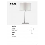 COSMOLIGHT T01444CH-WH | Athens Cosmolight stolna svjetiljka 60cm s prekidačem 1x E27 krom, bijelo