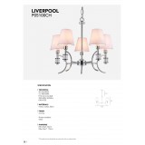 COSMOLIGHT P05100CH-WH | Liverpool-COS Cosmolight luster svjetiljka 5x E14 krom, prozirno, bijelo