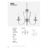COSMOLIGHT P03755CH-WH | Riga-COS Cosmolight luster svjetiljka 3x E14 krom, kristal, bijelo