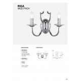 COSMOLIGHT W02779CH-WH | Riga-COS Cosmolight zidna svjetiljka 2x E14 krom, kristal, bijelo