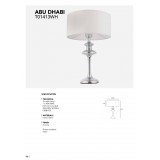 COSMOLIGHT T01413CH-WH | Abu-Dhabi-1 Cosmolight stolna svjetiljka 40cm sa prekidačem na kablu 1x E27 krom, bijelo