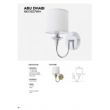 COSMOLIGHT W01844BR-WH | Abu-Dhabi-2 Cosmolight zidna svjetiljka 1x E14 mesing, bijelo