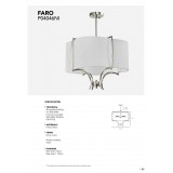 COSMOLIGHT P04046NI-WH | Faro-COS Cosmolight visilice svjetiljka s podešavanjem visine 4x E14 nikel, bijelo